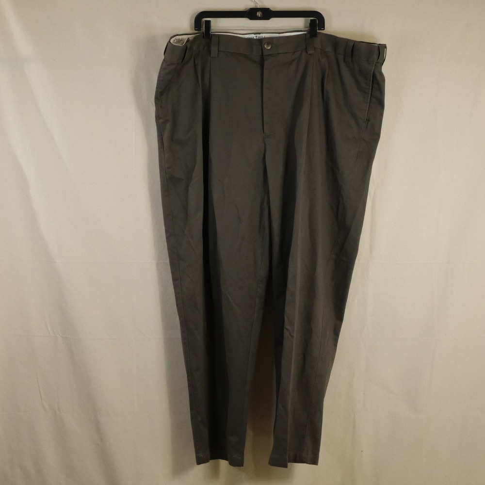 Oak Hill 54x32 Khaki Pants Cotton Spandex Brown Cotton Blend Pleated Casual